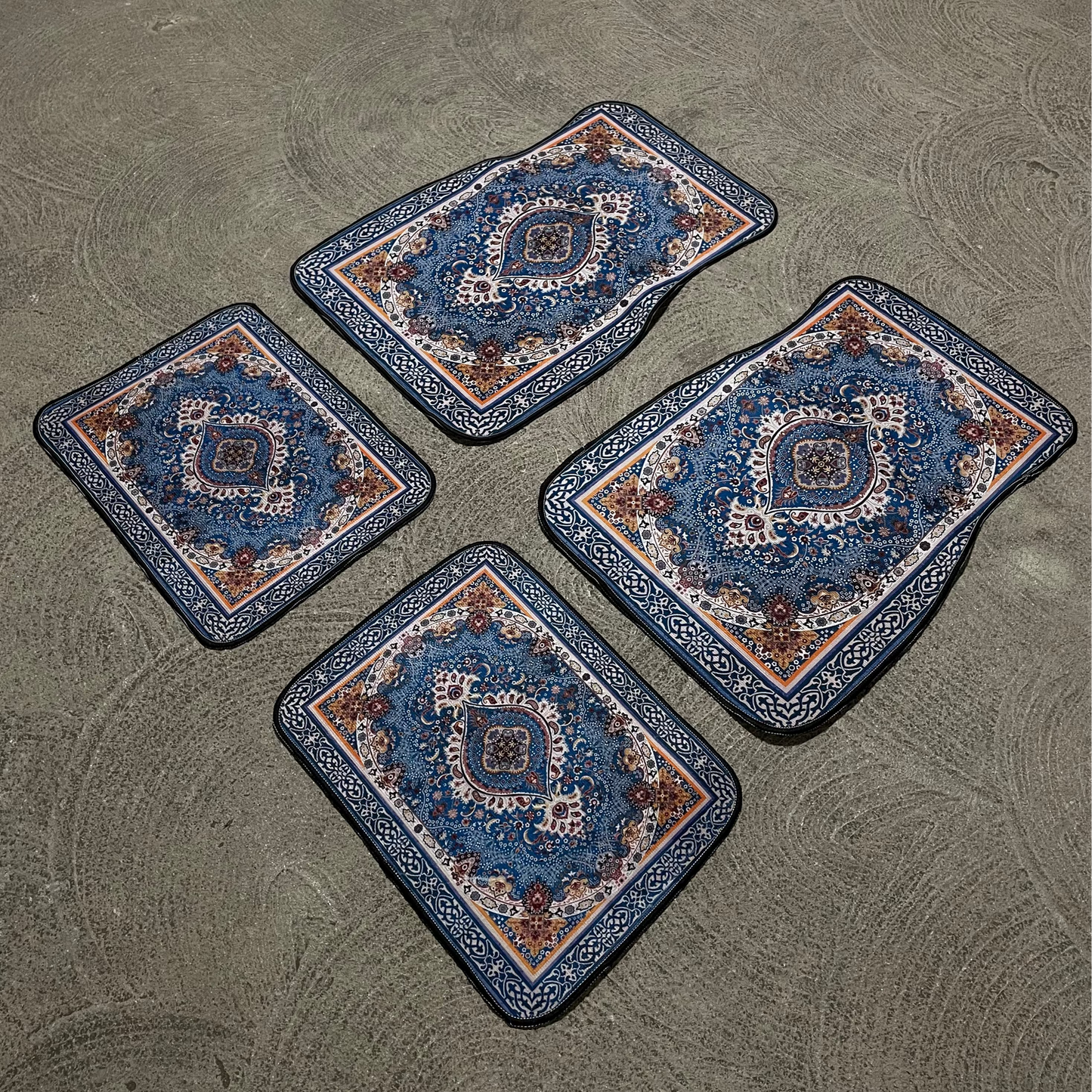 Persian-Style Blue Mini Rugs Set
