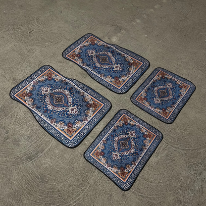 Persian-Style Blue Mini Rugs Set